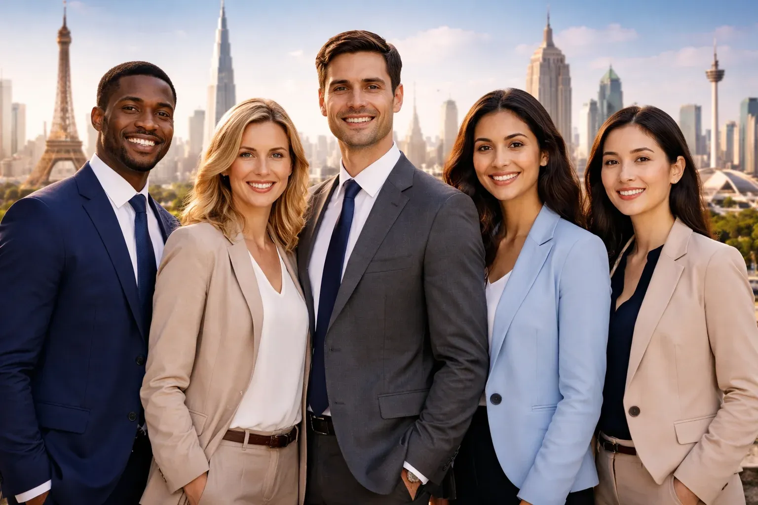 Diverse team of interpreters and translators worldwide