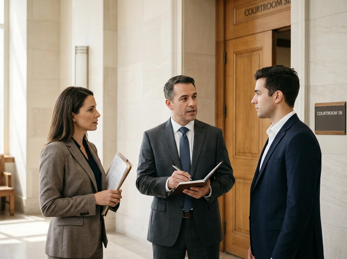 Court-certified legal interpreter preparing for deposition at a California law firm